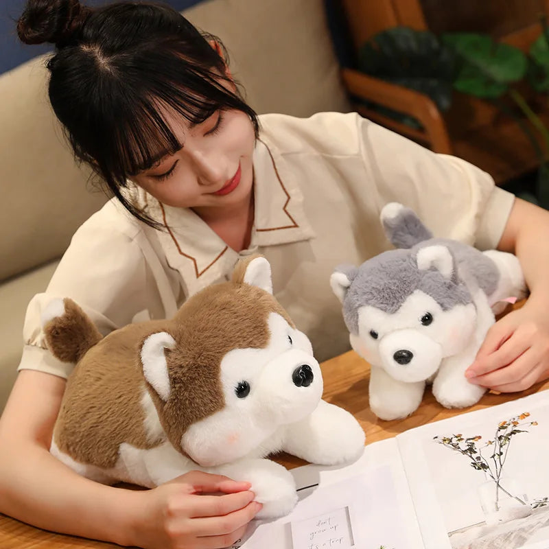 Cute Lying Husky Plush Pillow