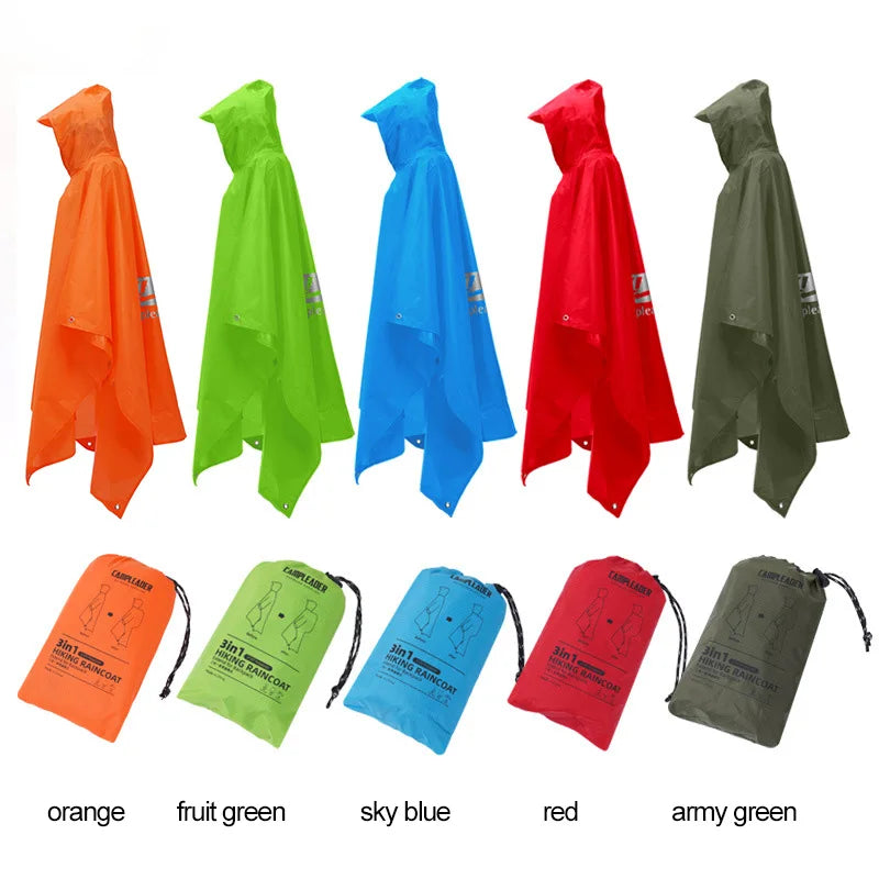 Outdoor 3-in-1 Waterproof Rain Poncho & Shelter