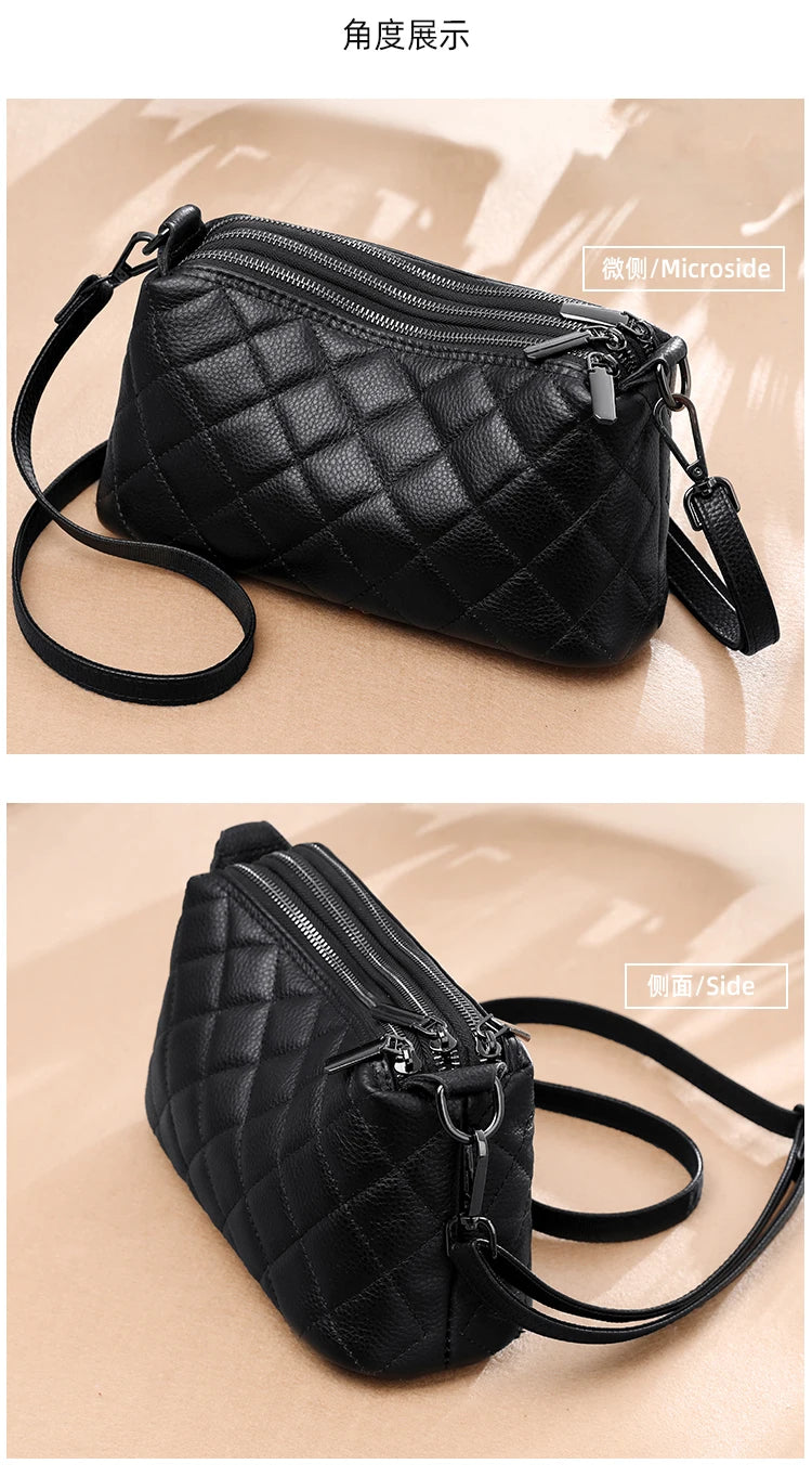 Designer 3 Layers Women's Handbag Cow Leather Female Tote Sac Luxury Soft Solid Genuine Leather Shoulder Crossbody Bag For Women