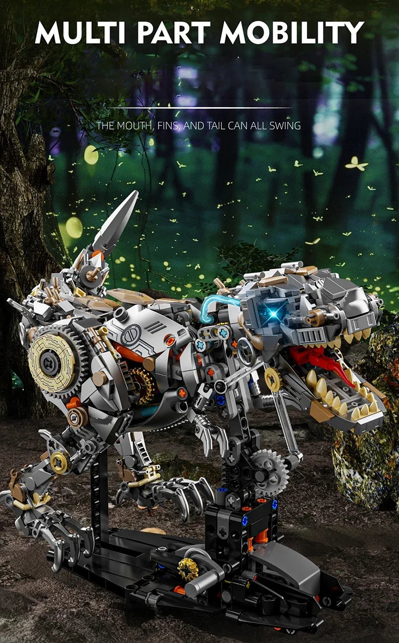 1268PCS Dinosaur Building Blocks Mechanical T-Rex Model Bricks Creative Desktop Decoration Educational DIY Toys Holiday Gifts