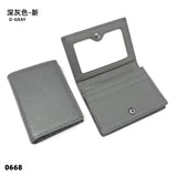 Dropshipping Custom Name Genuine Leather Men Women Business Card Holder Bifold Credit Card Case With ID Window