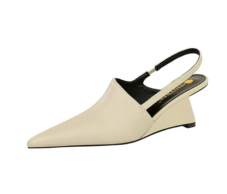 Designer Wedge Heel Sandals – Pointed Toe Women's Pumps