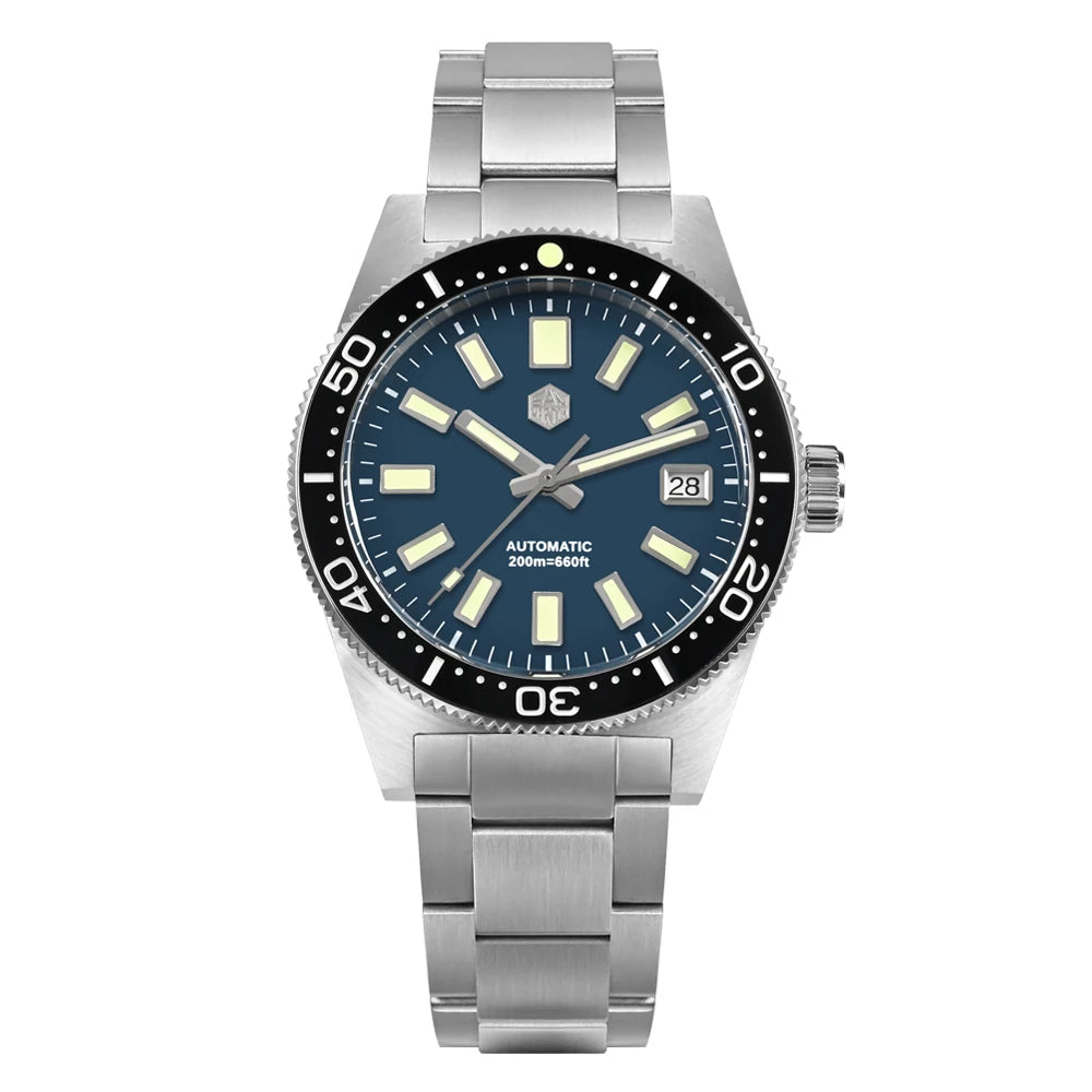 San Martin 62mas Diver Watch 39mm Classic NH35 Men Automatic Mechanical Watches Sapphire Waterproof 200m  SLN C3 Luminous SN0007