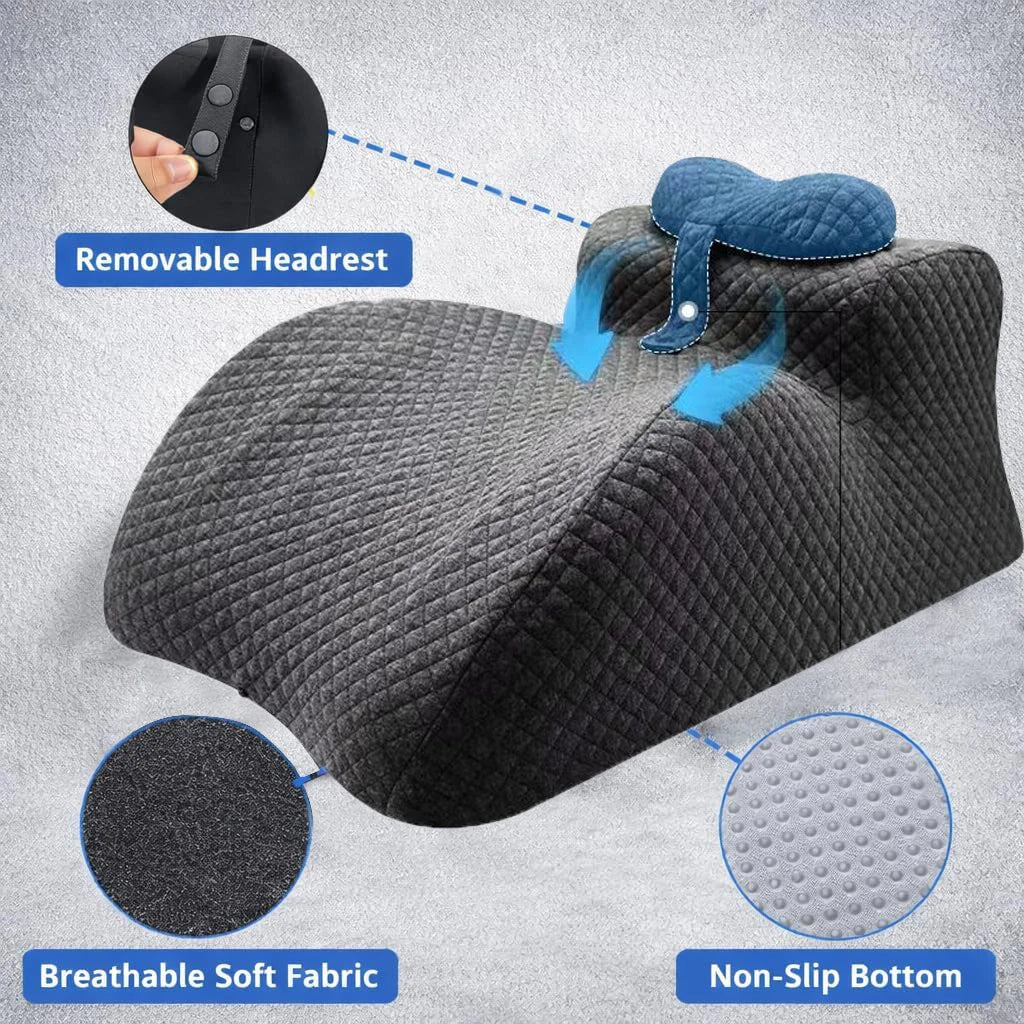 Adult Contoured Memory Foam Hip & Lumbar Support Cushion, Orthopedic Body Lift Pillow for Sitting Up, Flat Lying & Prone Rest