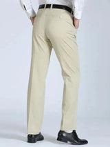 Men's Cotton Straight-Leg Casual Trousers
