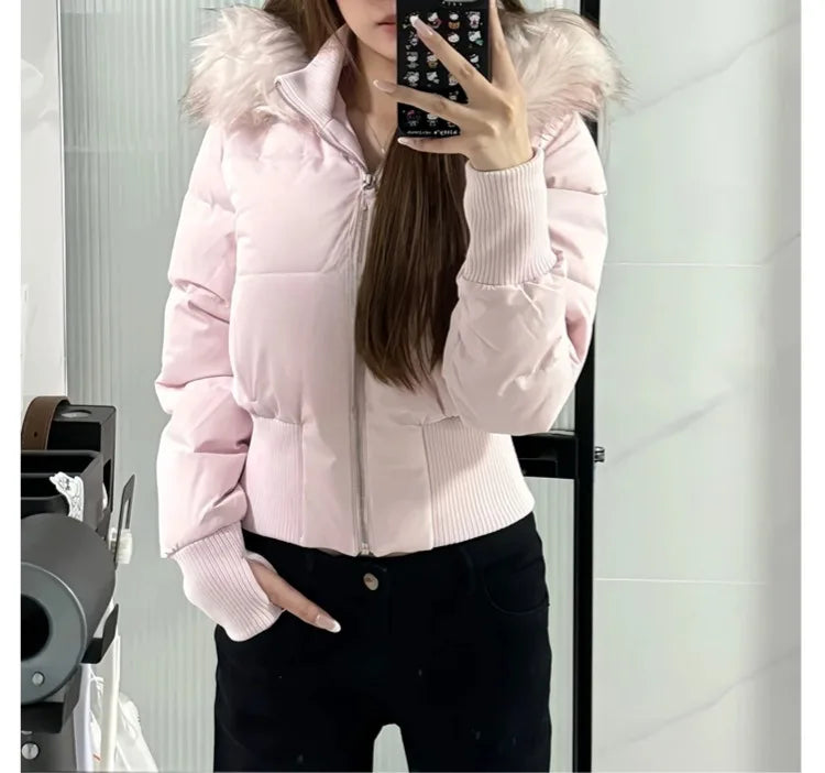 Women's Cropped Hooded Down Jacket