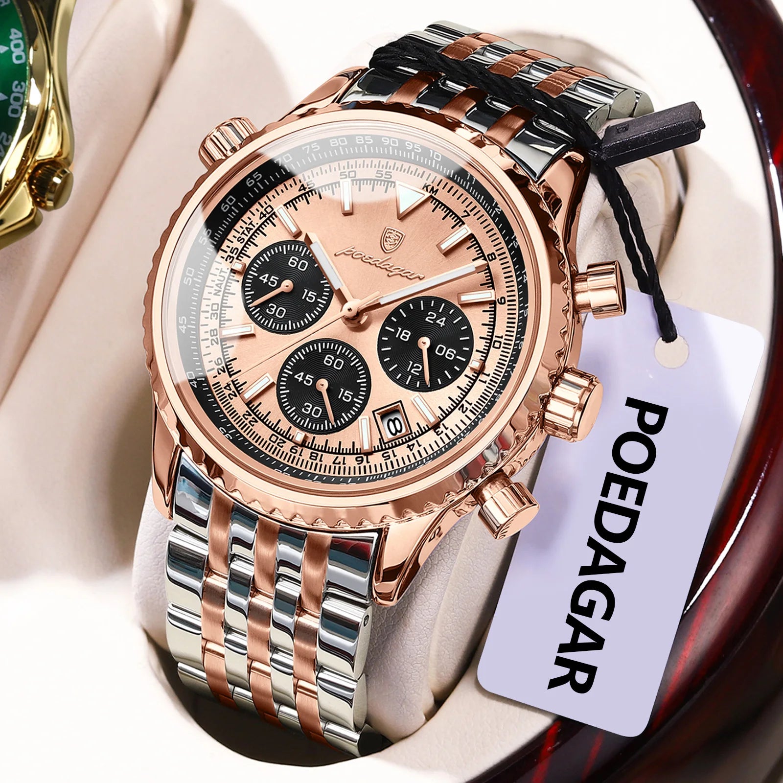 POEDAGAR Men's Luxury Chronograph Wristwatch