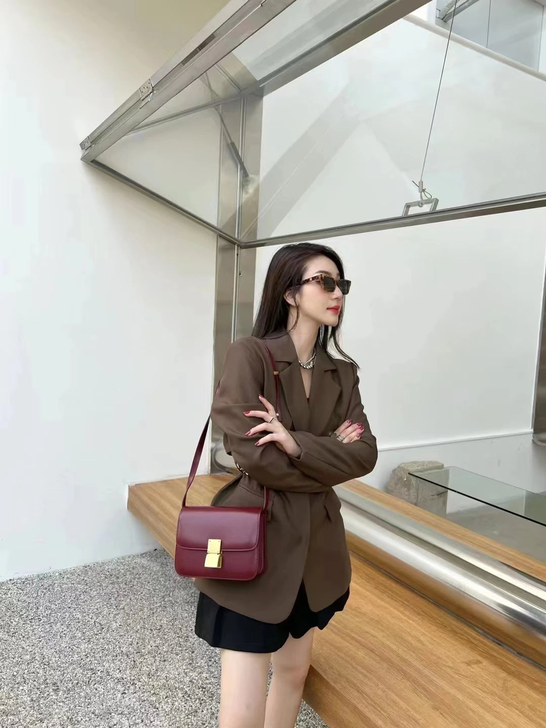 Women’s Genuine Leather Shoulder Bag 2025 Trend Brand Small Square Bags Luxury Designer Handbag Fashion Messenger BagsTofu Bags