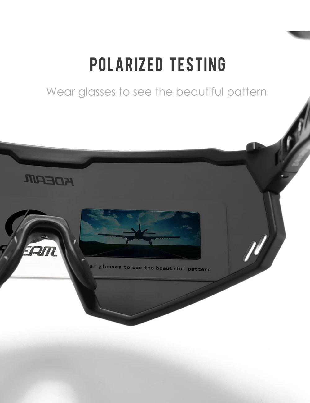 KDEAM High-End Sports Sunglasses Polarized Men's Cycling Glasses Dismountable TR90 Frame And Nose Pads Easy To Exchange
