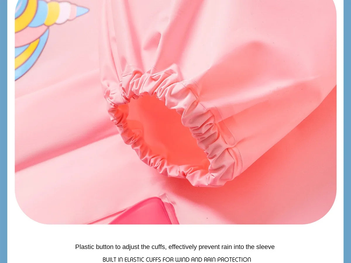 Kids' Whimsical Waterproof Raincoat with Backpack Space