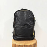 Vintage luxury genuine leather large capacity men's backpacks outdoor daily travel handmade soft real cowhide laptop schoolbags