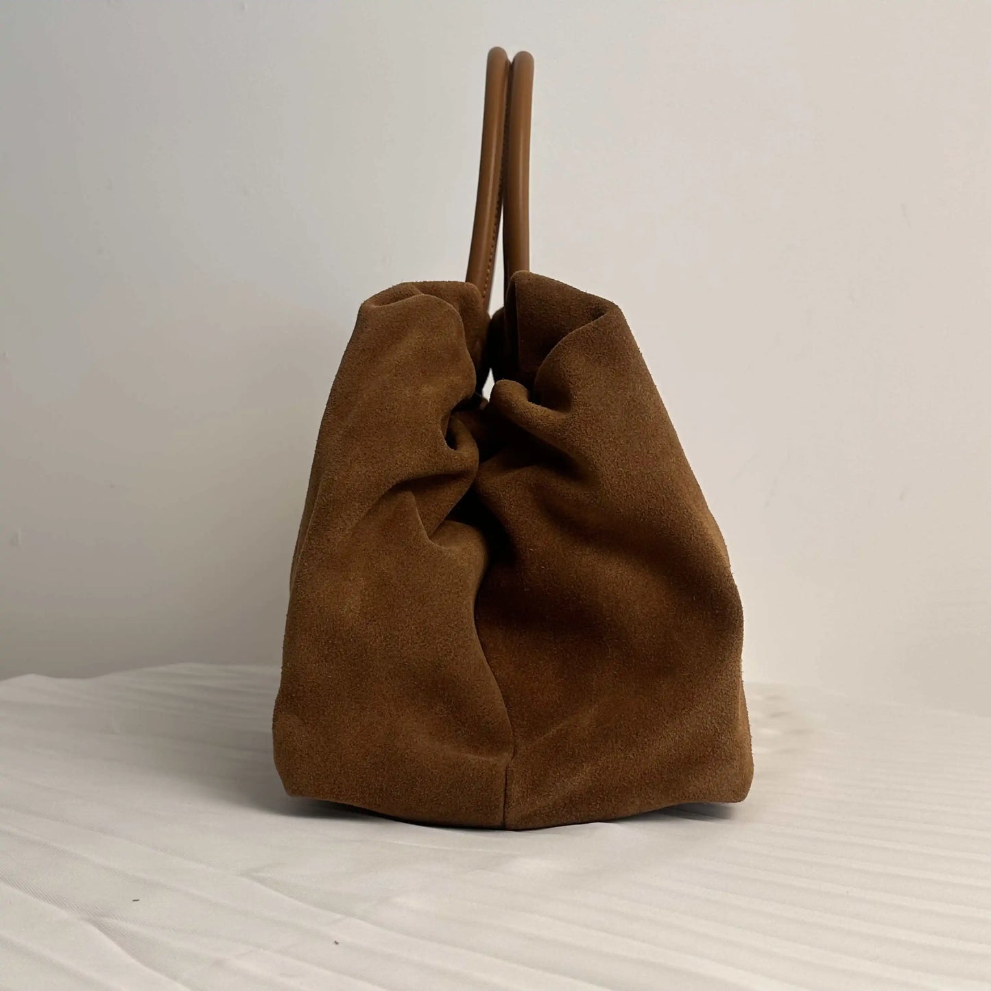 Motingsome Oversized 40cm Women Tote 100% Natural Suede Leather Lady Handbag Luxury Daily Bags Bowling Purses Matte Cowhide Bag