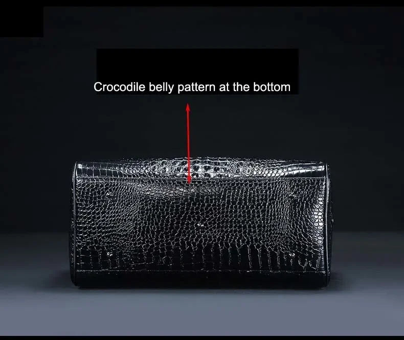 2024 New Cow Genuine Alligator Leather Travel Bags Luxury Men Large Capacity Portable Male Shoulder Bags Brand Travel Duffle Bag