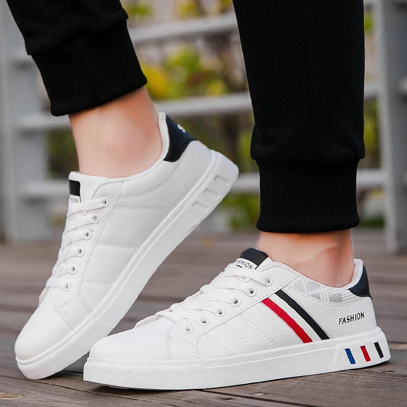 2026 Mens Casual Sneakers New Fashion Lace-up White Shoes Student Comfort Sports Plus Size Vulcanized Shoes Zapatillas De Hombre