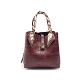 Embossed Letter Print Crossbody & Large Capacity Tote
