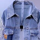 Two-Tone Splicing Denim Jacket
