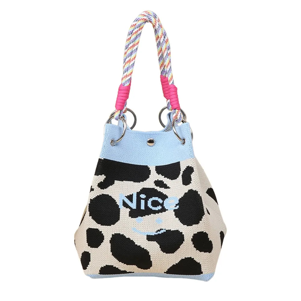 Women's Cartoon Knitted Bucket Bag