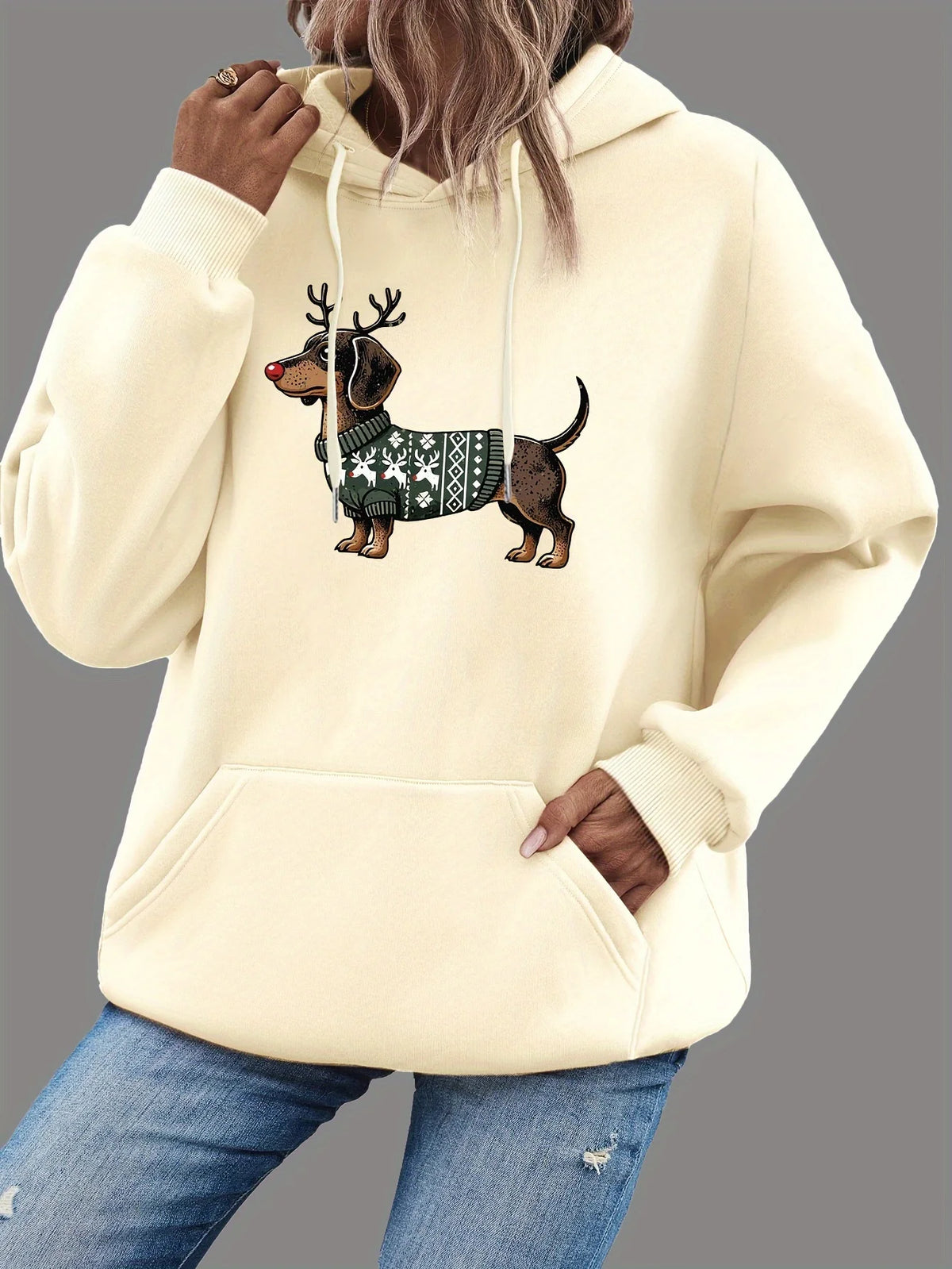 Women's Cat Print Hoodie – Cozy Casual Pullover