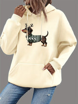 Women's Cat Print Hoodie – Cozy Casual Pullover
