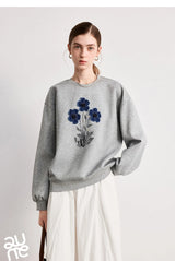 TOYOUTH Women's Relaxed Cotton-Blend Sweatshirt