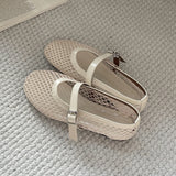 Eilyken Mesh Flat Sandals – Elegant Buckle Strap Women's Shoes