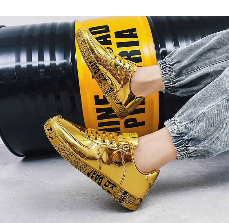 Men's Glitter Lace-Up Streetwear Sneakers