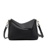 Pure 100% Cowhide Leather Women's Geometric Solid Color Shoulder Bag For Ladies Large Capacity Pillow Crossbody Handbag Luxury