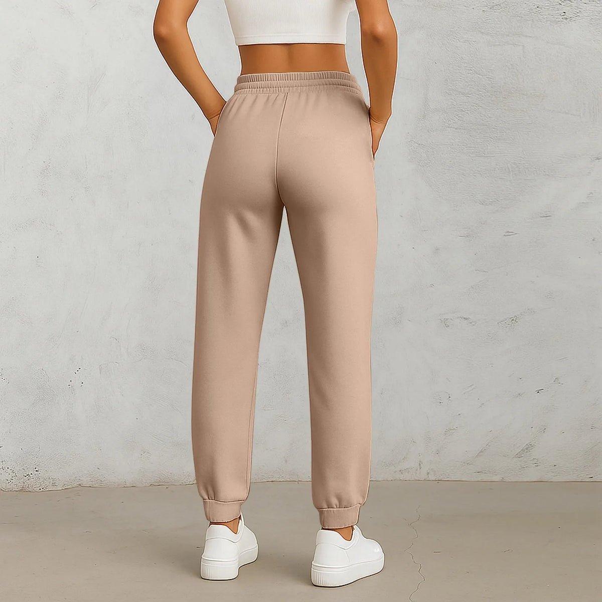 Women's High-Waist Drawstring Straight-Leg Pants