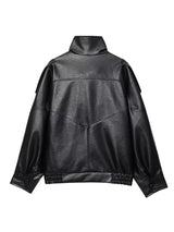 Women Fashion Leather Jacket Autumn Winter Loose Causal PU Faux Leather Jackets Coat Fashion Street Motorcycle Jackets