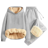 Thickened Lamb Velvet Hoodie & Jogger Set