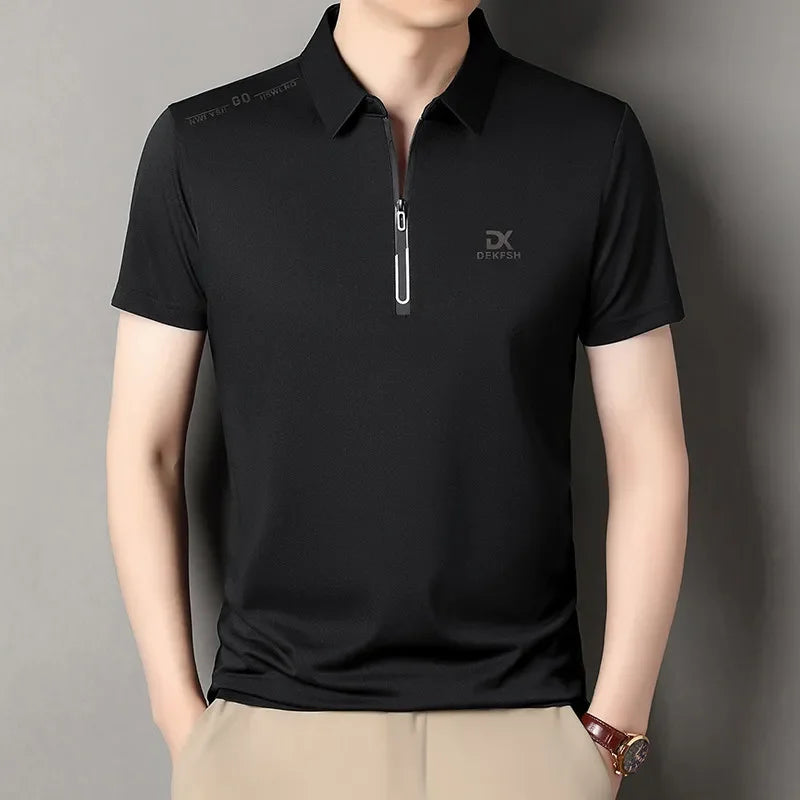 Men's Zipper Polo Shirt | Smart Casual All-Season