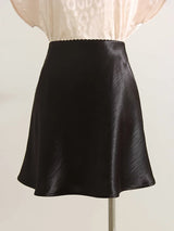 Women's Satin A-Line Mini Skirt | High Waist Office Style