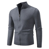 Slim Fit Zipper Cardigan – Premium USA-Made Knit Sweater