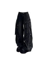 Women's Black Gothic Cargo Jeans – Baggy Harajuku Denim