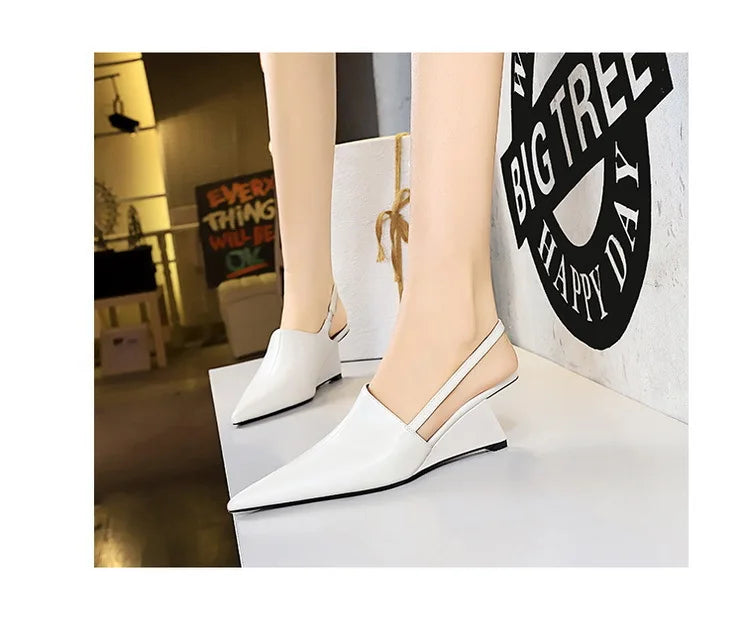Designer Wedge Heel Sandals – Pointed Toe Women's Pumps