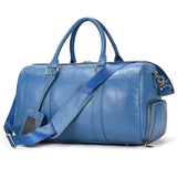 Natural Cowskin Travel Bags Waterproof Men's Leather Overnight Bag Handbag For Plane Luggage Men Male Weekend Bag Business 55cm
