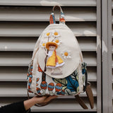 Luxury 3D Pumpkin Pattern Women Travel Backpack High Quality Linen Female Backpack Fashion Prettry Style Girls Daypack Backpack