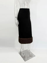 Elegant Fur & Feather 2-Piece Maxi Set