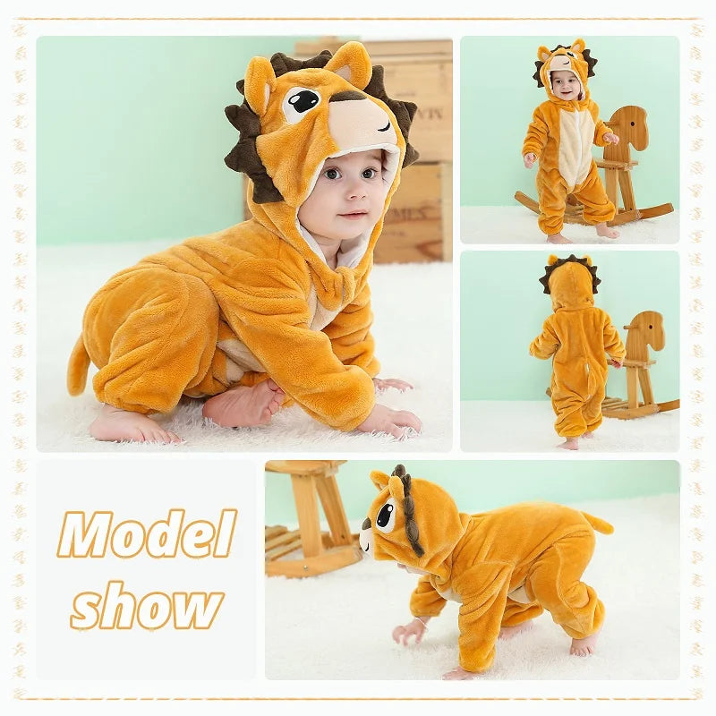 Plush Hooded Baby Winter Romper