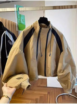 Elegant Stand Collar Zip Jacket for Women