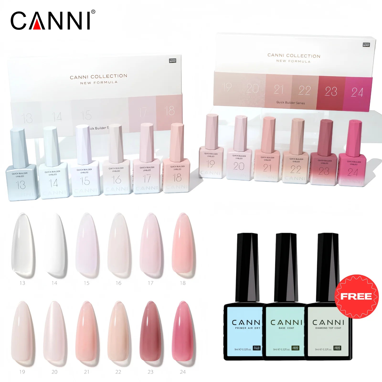 CANNI Quick Builder Gel Polish – HEMA/TPO Free, UV/LED