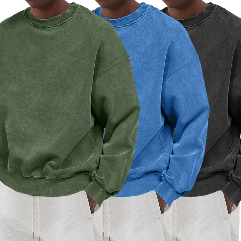 Men’s Washed Cotton Crewneck Sweatshirt