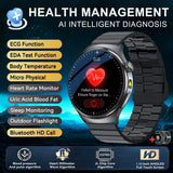 2026 New Accurate Diagnosis Smart Watch Body Fat ECG Blood oxygen BP Health Sport HD AMOLED Screen call Smart watch Men women