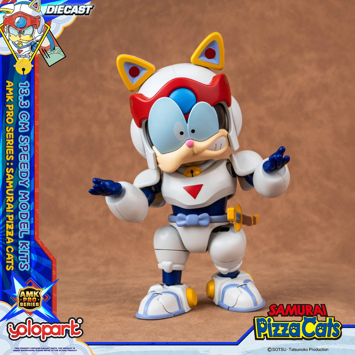 YOLOPARK 13.3cm Samurai Pizza Cats AMK PRO Series Speedy Model Kit TOY Gift For girl boy
