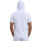 Men's Linen Cotton Hooded Shirt — Lightweight Short Sleeve Button Top