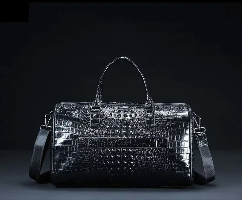 2024 New Cow Genuine Alligator Leather Travel Bags Luxury Men Large Capacity Portable Male Shoulder Bags Brand Travel Duffle Bag