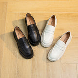 AIYUQI Women's Suede Square-Heel Loafers | British Style