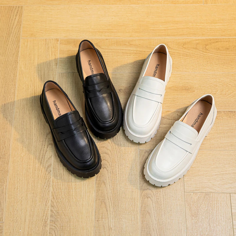 AIYUQI Women's Suede Square-Heel Loafers | British Style