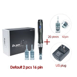 Dr pen Ultima M8 With 22 Cartridge Wireless MTS Derma Microneedle Pen Kit Professionals Use Beauty Machine Needle length 0.25 mm