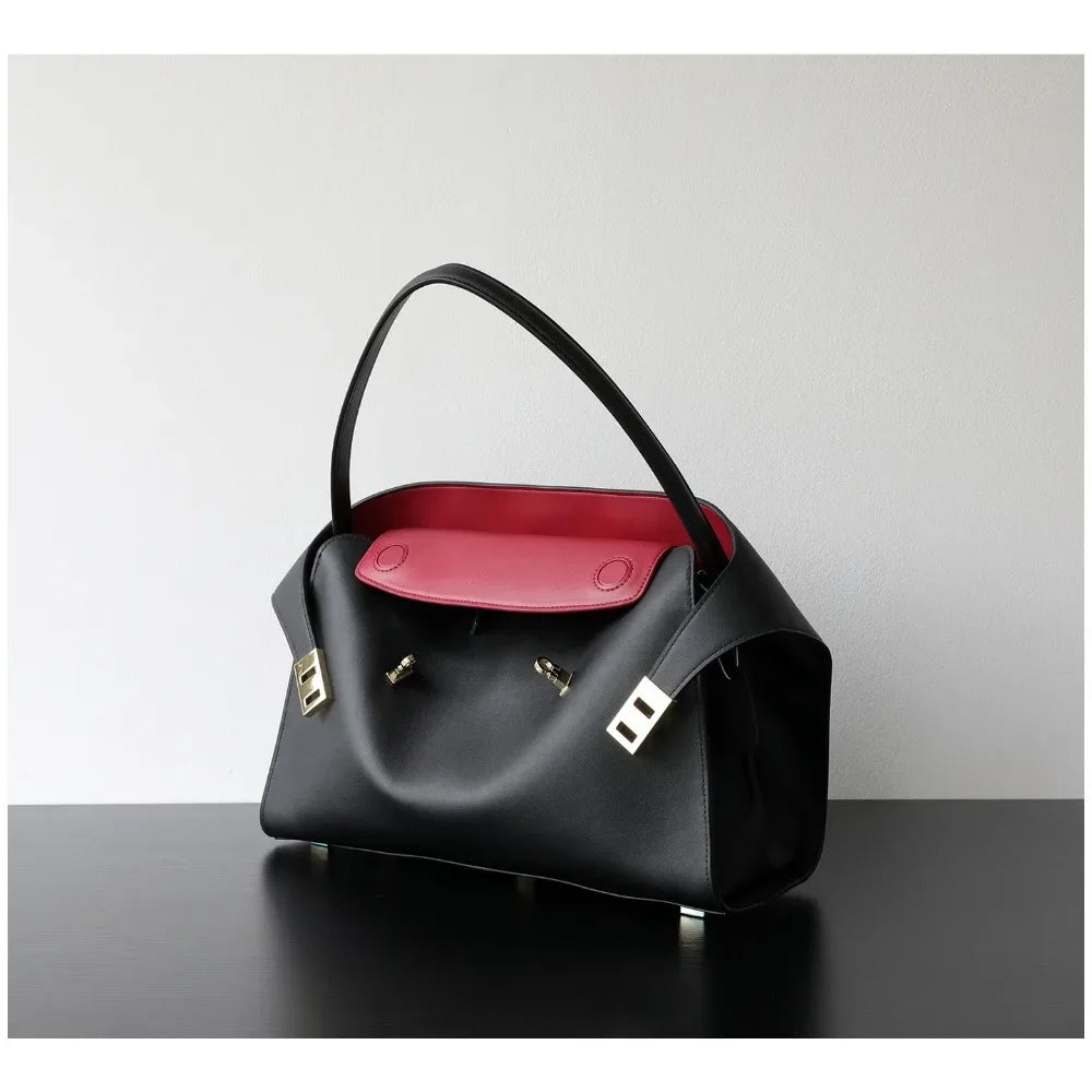 Niche Light Luxury High-end Leather Large-capacity First-layer Cowhide Women's Handbag Tote Bag Commuter Leisure Versatile